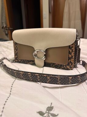 Coach Tan and Cream Tabby 26 with Snake Skin Detailing 🐍